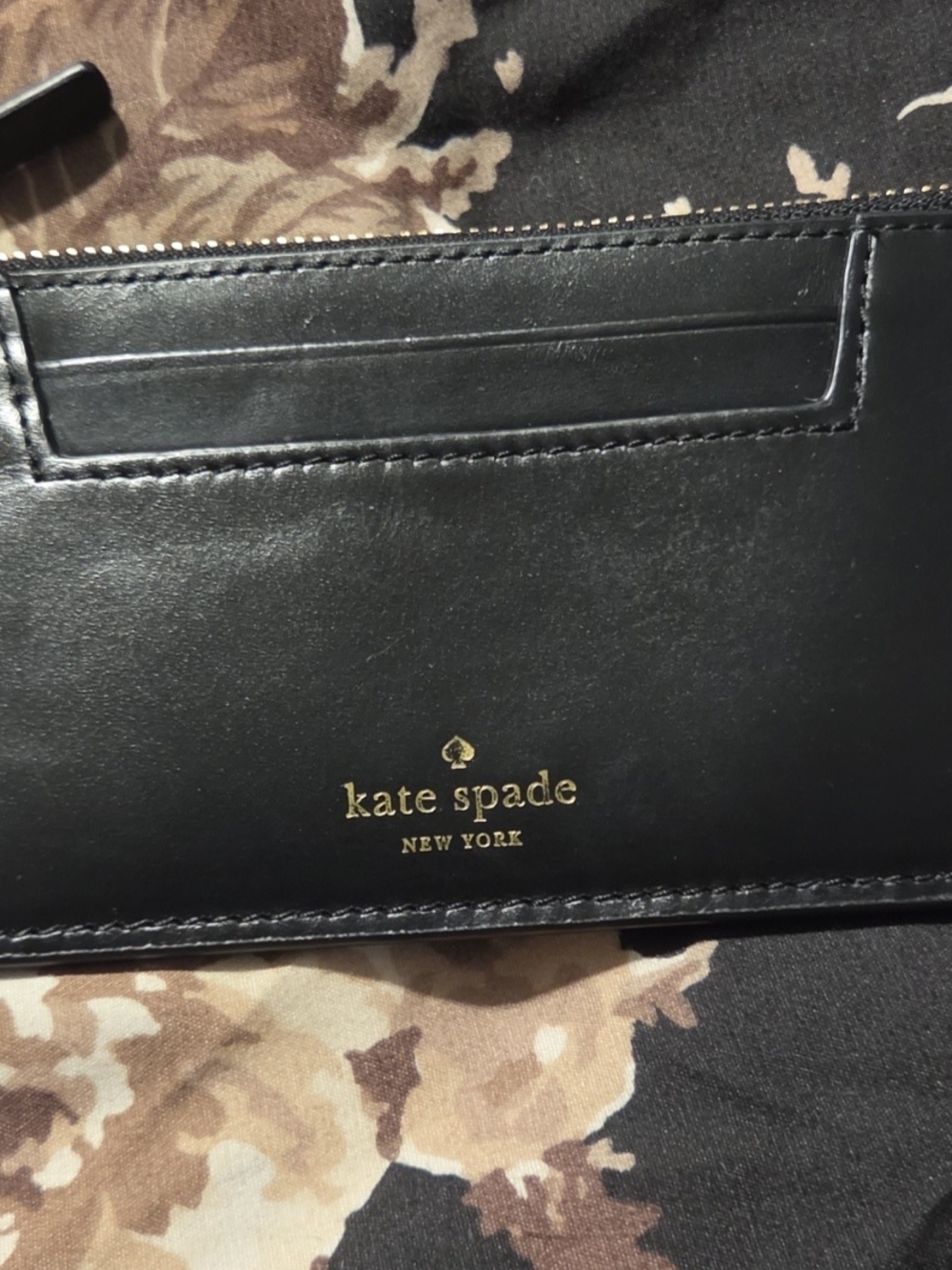Storybook Kate Spade Black Leather Slim Wallet